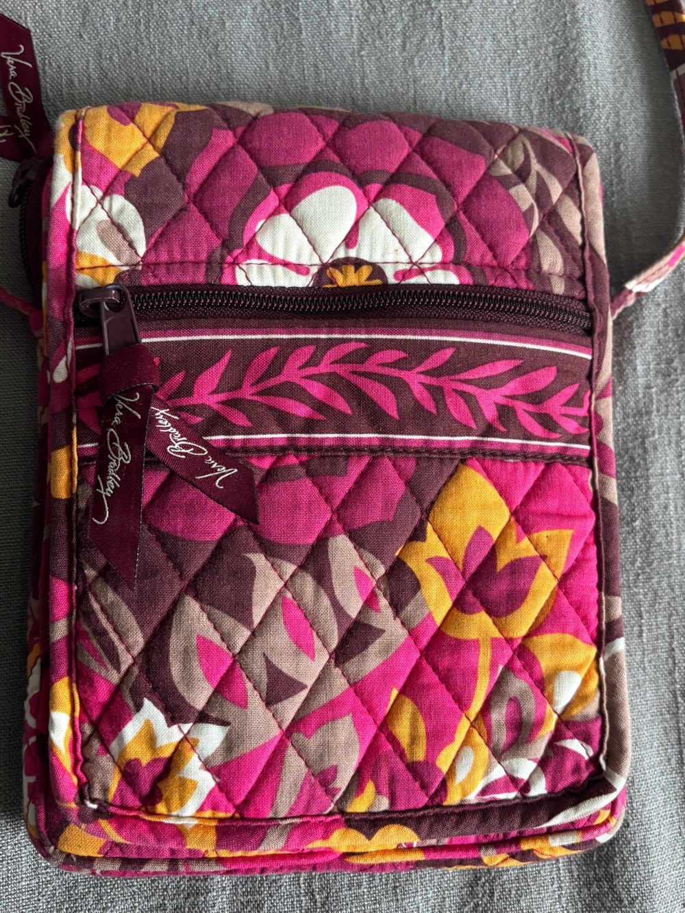Vera Bradley Pink Quilted Floral Crossbody Bag